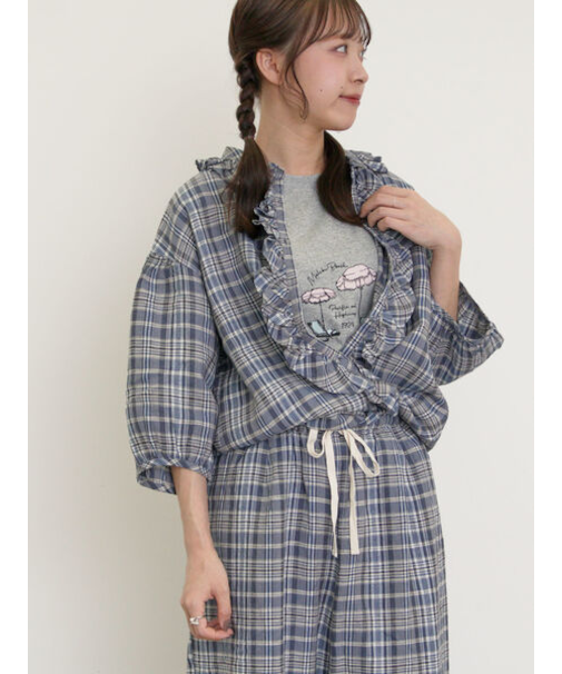 【Cross×Linen】フリルブラウス