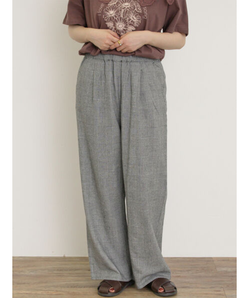 【M/Lサイズ】レーヨン麻柄アソートストレートパンツ
