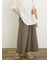 【M/Lサイズ】綿麻裾フリルパンツ