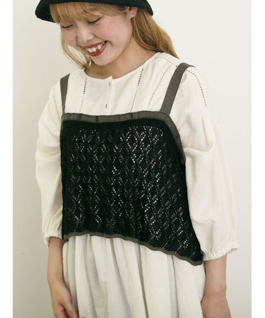 配色前後2WAYニットビスチェ