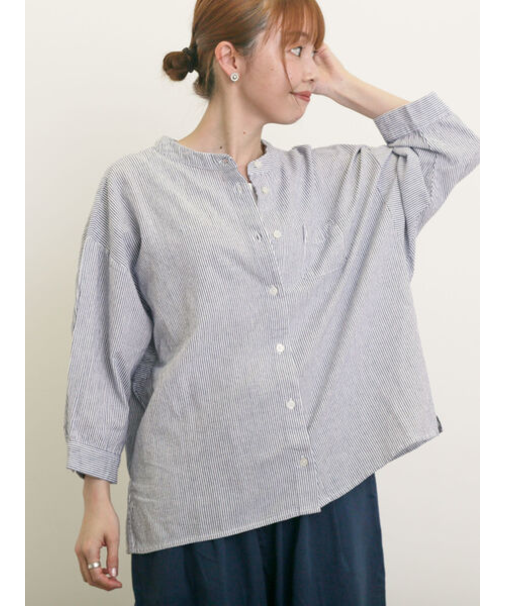 バンドカラーゆるシャツ