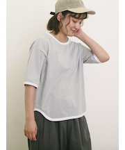 ◎ラウンドヘムボーダーカットソー