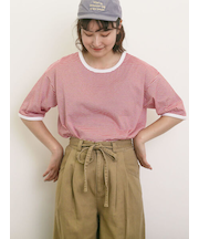 ◎ラウンドヘムボーダーカットソー