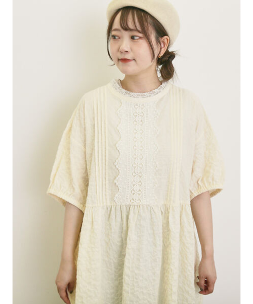 【S/Mサイズ】前立てレース切替ワンピース