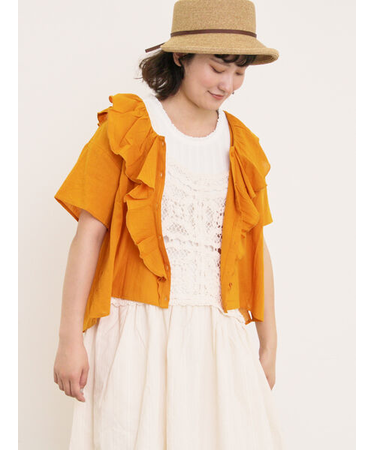 フリルカラーブラウス