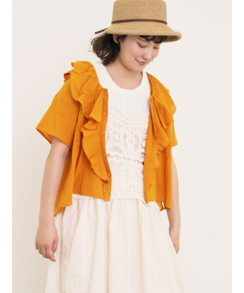 フリルカラーブラウス