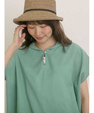 【クールコットン】柄アソートフレンチスリーブチュニック