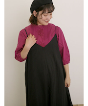 フラワー柄刺繍レースブラウス