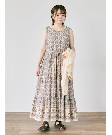 【S/Mサイズ】前後2WAYインドペイズリー柄ワンピース