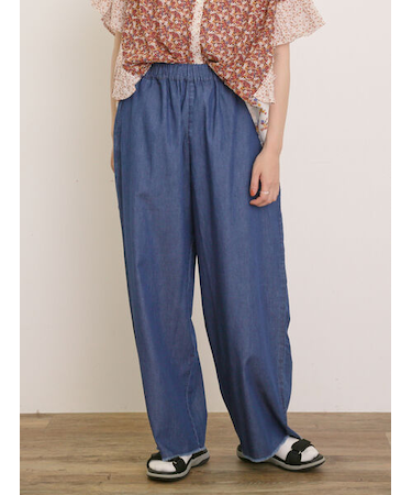 【M/Lサイズ】インドデニムイージーパンツ