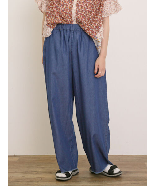 【M/Lサイズ】インドデニムイージーパンツ