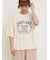 クロス刺繍ロゴプリントTシャツ