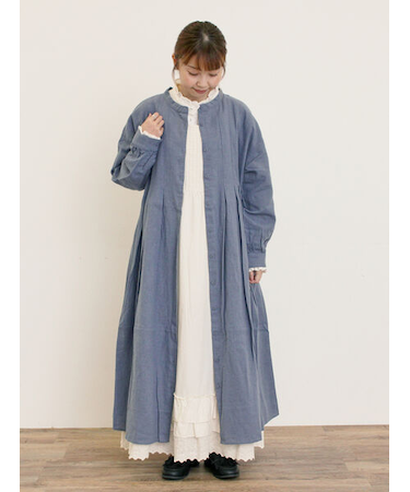 【Cross×Linen】タックワンピース《S/Mサイズ》