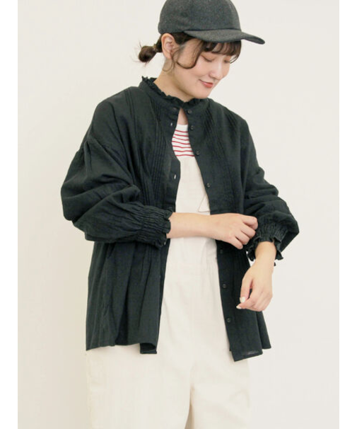 【Cross×Linen】ピンタックブラウス