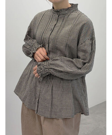 【Cross×Linen】ピンタックブラウス