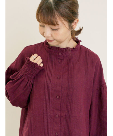 【Cross×Linen】ピンタックブラウス