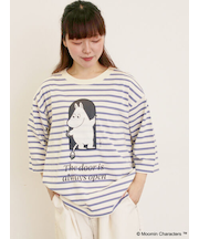 【MOOMIN×Samansa Mos2】ワッペンボーダーカットソー