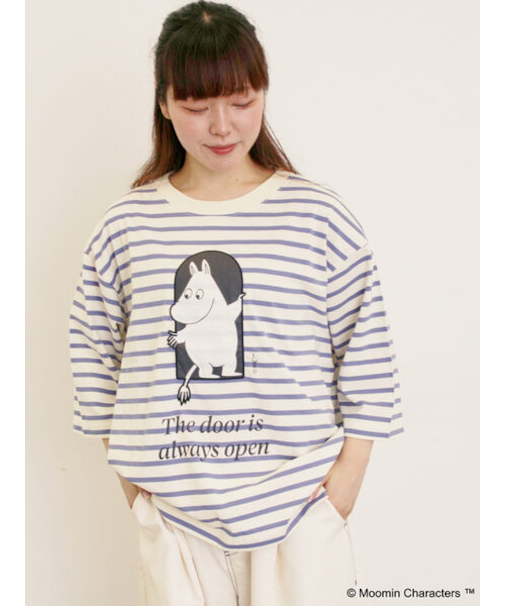 【MOOMIN×Samansa Mos2】ワッペンボーダーカットソー