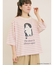 【MOOMIN×Samansa Mos2】ワッペンボーダーカットソー