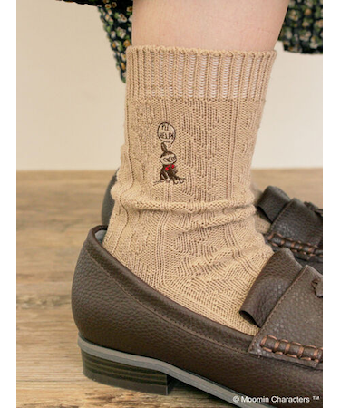 【MOOMIN×Samansa Mos2】リトルミイ刺繍ソックス