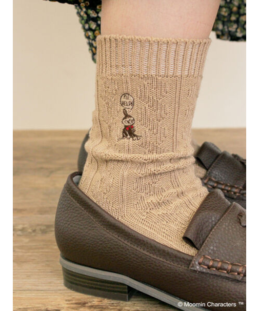 【MOOMIN×Samansa Mos2】リトルミイ刺繍ソックス