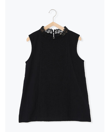 前身切替襟レースノースリーブ