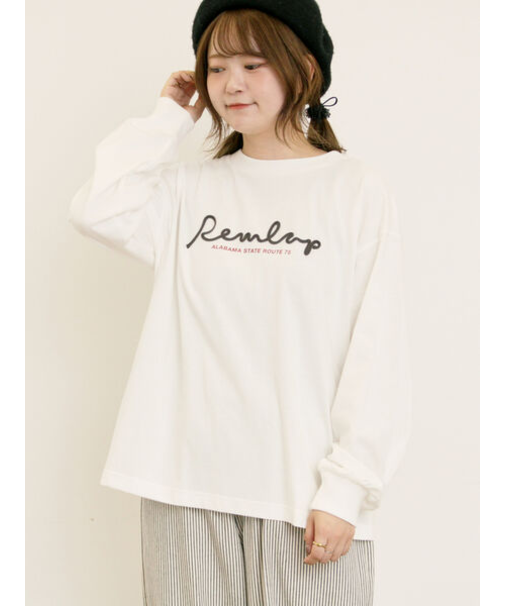 コード刺繍長袖Tシャツ