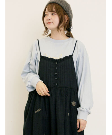 コード刺繍長袖Tシャツ