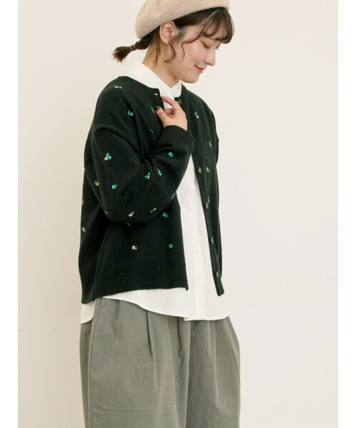 花柄総刺繍ニットカーディガン｜サマンサモスモスの通販｜&mall