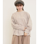 ハンドステッチ風花柄シャーリングブラウス