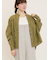 ハンドステッチ風花柄シャーリングブラウス