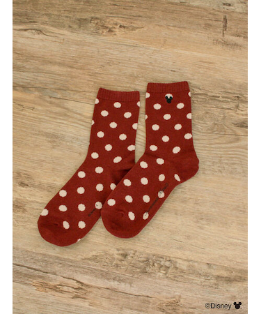 【Disney】ミッキーマウス/ドット柄ソックス
