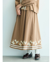 【WEB限定】花柄刺繍ギャザースカート