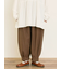 ストライプツイル裾タックパンツ