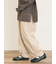 ストライプツイル裾タックパンツ