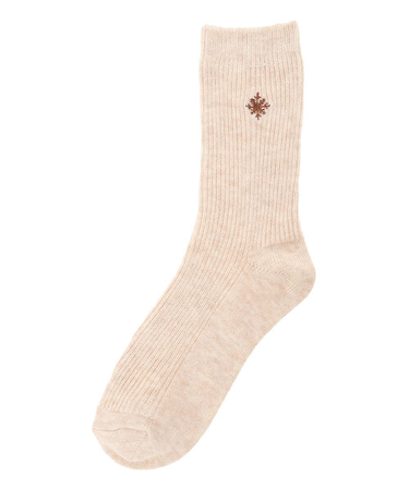 雪柄刺繍ソックス