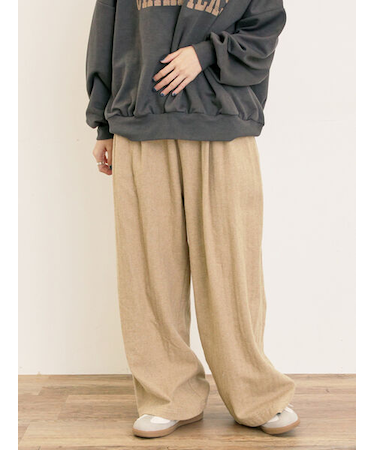 【M/Lサイズ】ツータックゆるストレートパンツ