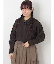 切替ピンタックブラウス