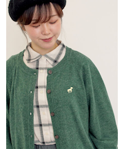 刺繍入りパフスリーブカーディガン