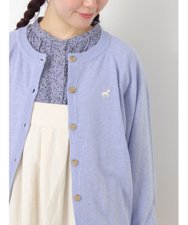 刺繍入りパフスリーブカーディガン