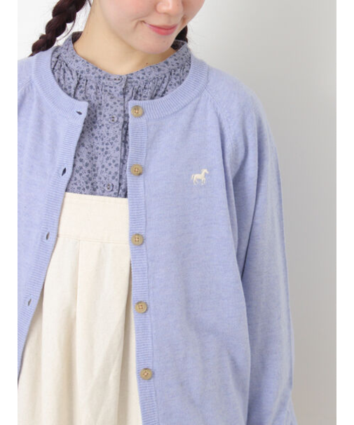 刺繍入りパフスリーブカーディガン