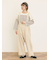 デニム/ツイルサスペンダー付きパンツ