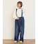 デニム/ツイルサスペンダー付きパンツ