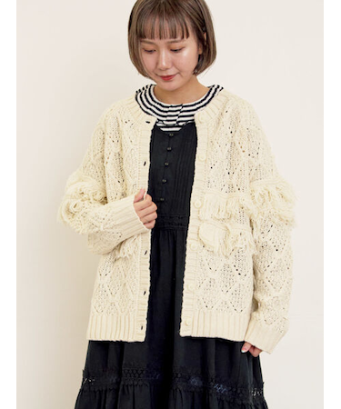 【Fluffy Wool Blend】フリンジ前後2WAYニット