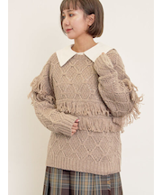 【Fluffy Wool Blend】フリンジ前後2WAYニット