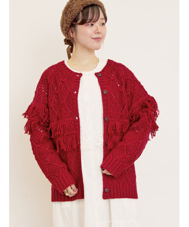 【Fluffy Wool Blend】フリンジ前後2WAYニット