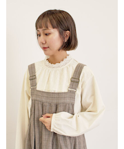 オーバーレース切替ブラウス