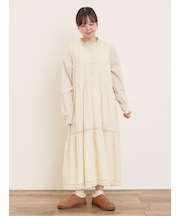 【S/Mサイズ】レースティアードノースリーブワンピース