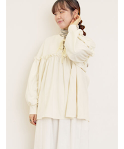 ミニ裏毛切替ギャザープルオーバー