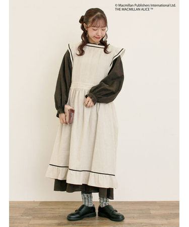 【Alice×Samansa Mos2】配色エプロンワンピース